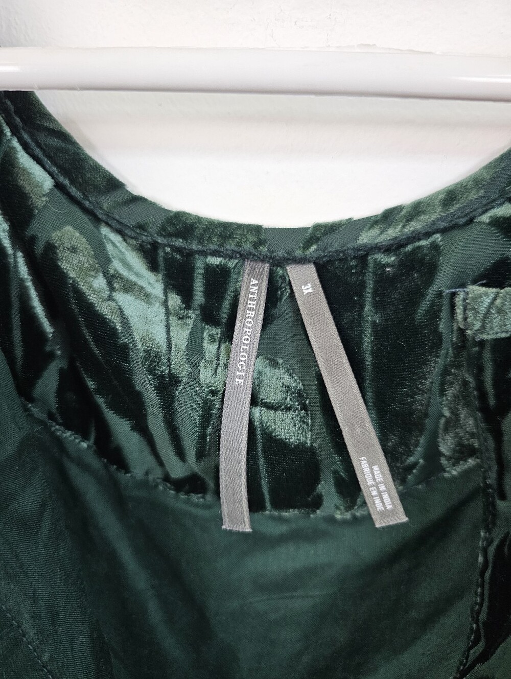 Anthropologie Summerset Velvet Burnout Feather Print Maxi Tiered Dress - Picture 7 of 10